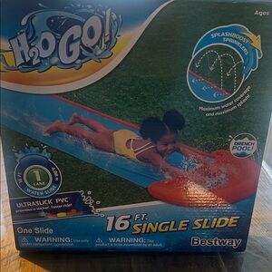 New- Bestway H2O GO! 16 ft Single Slide - Blue and Red